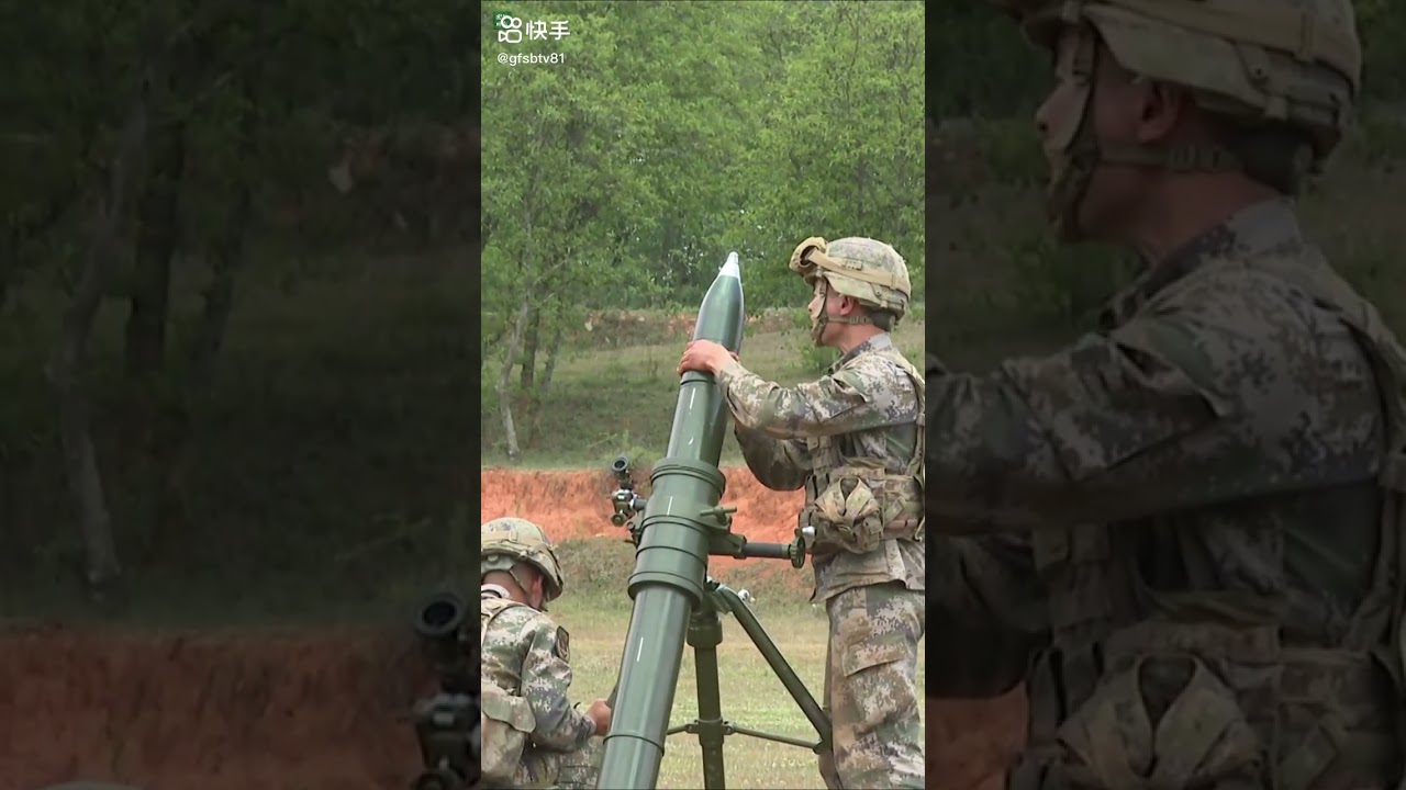 China army recruits training mortar＃PLA＃War weapon