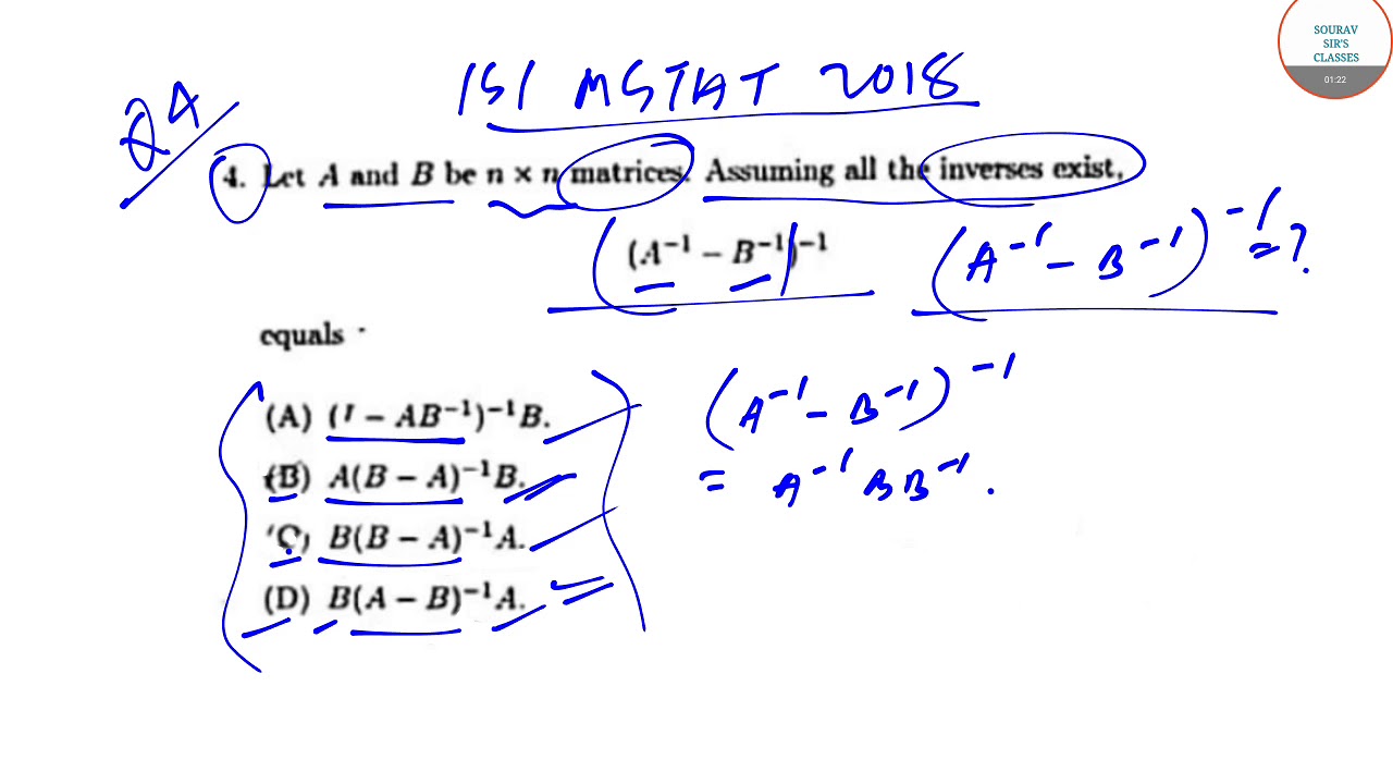 ISI MSTAT 2018 QUESTION PAPER SOLUTION WITH FULL AND DETAILED ANALYSIS. CRASH COURSE.