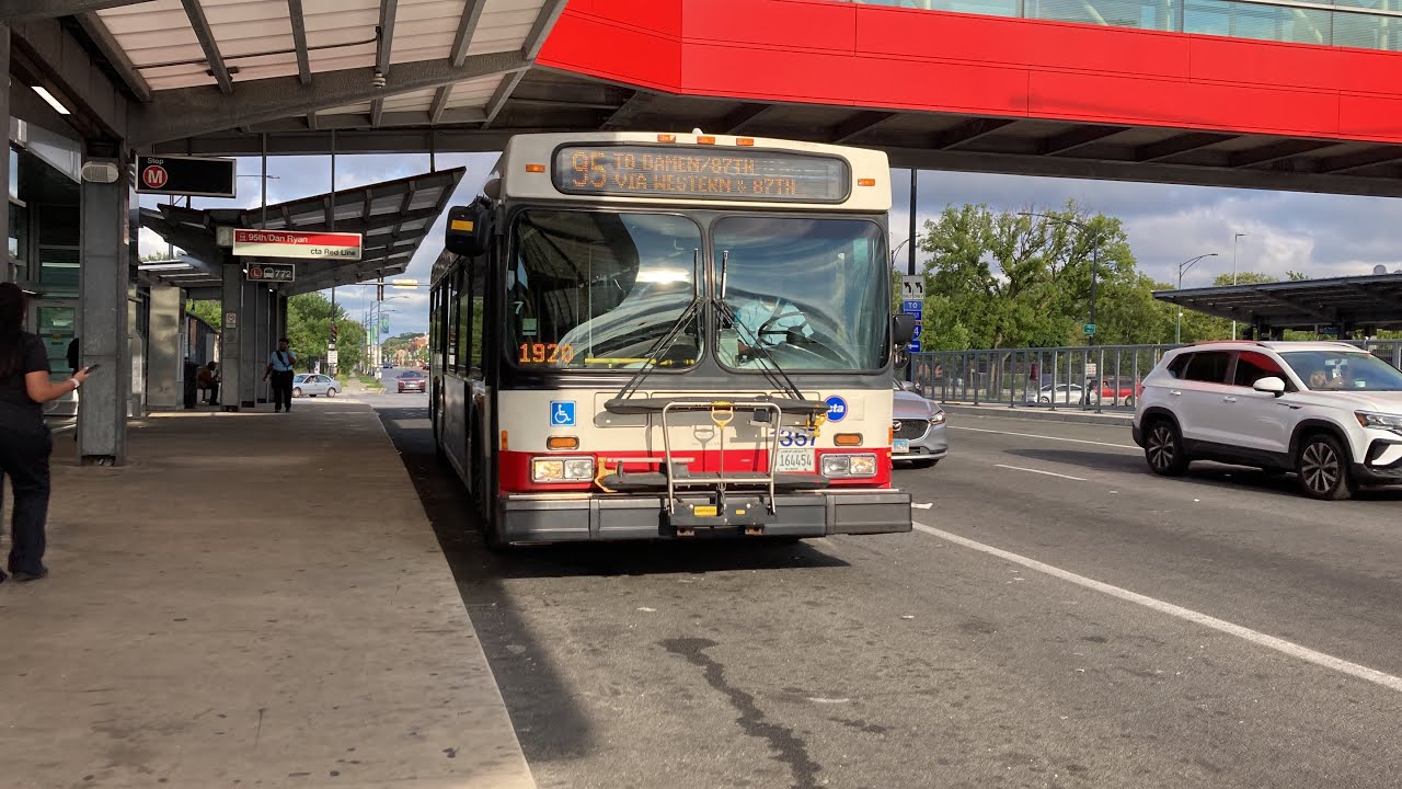 CTA Bus Ride 95 95th From 95th Red Line To 87th/Damen CTA New Flyer D40LF 2007 
