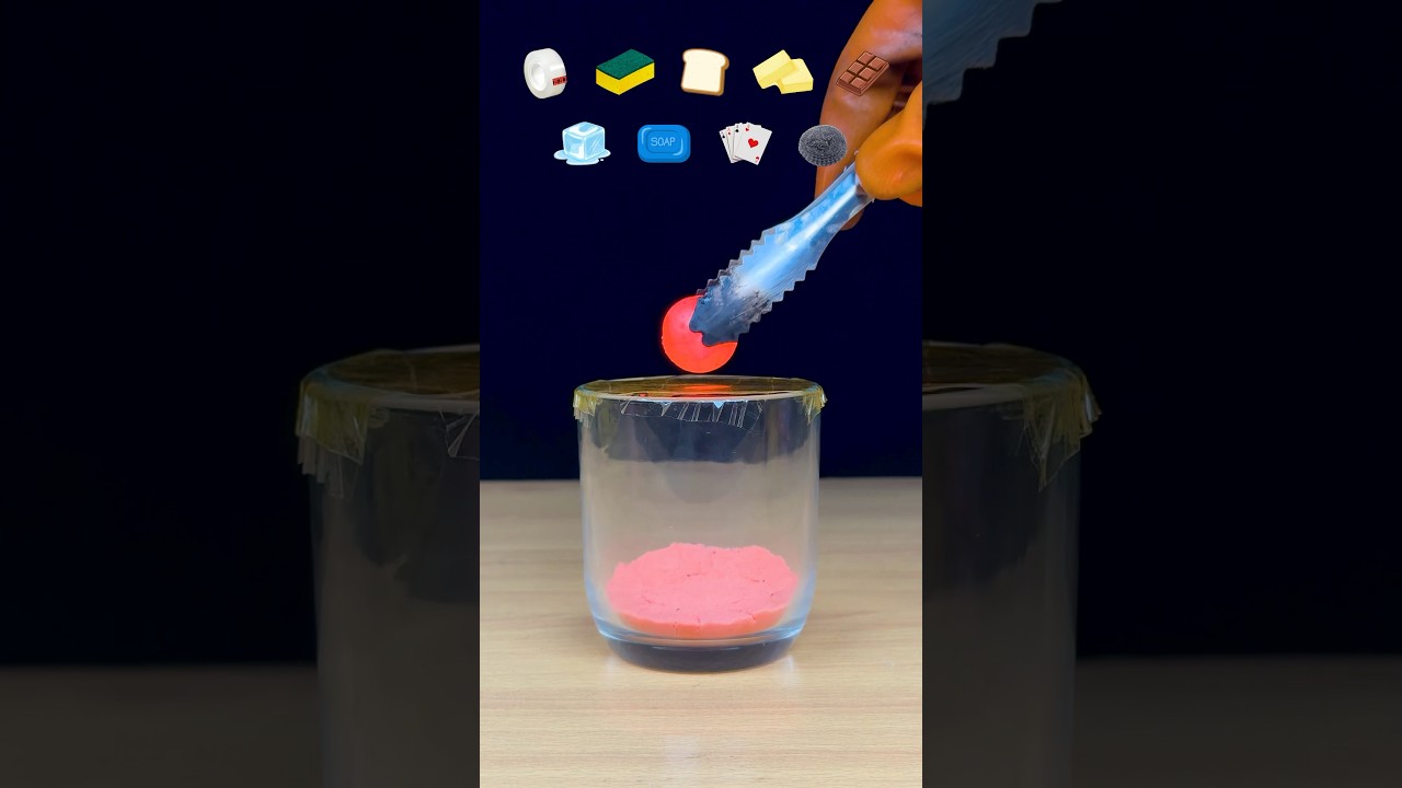 Can Hot Metal Ball pass through all these items? 😱#satisfying #experiment #science #asmr