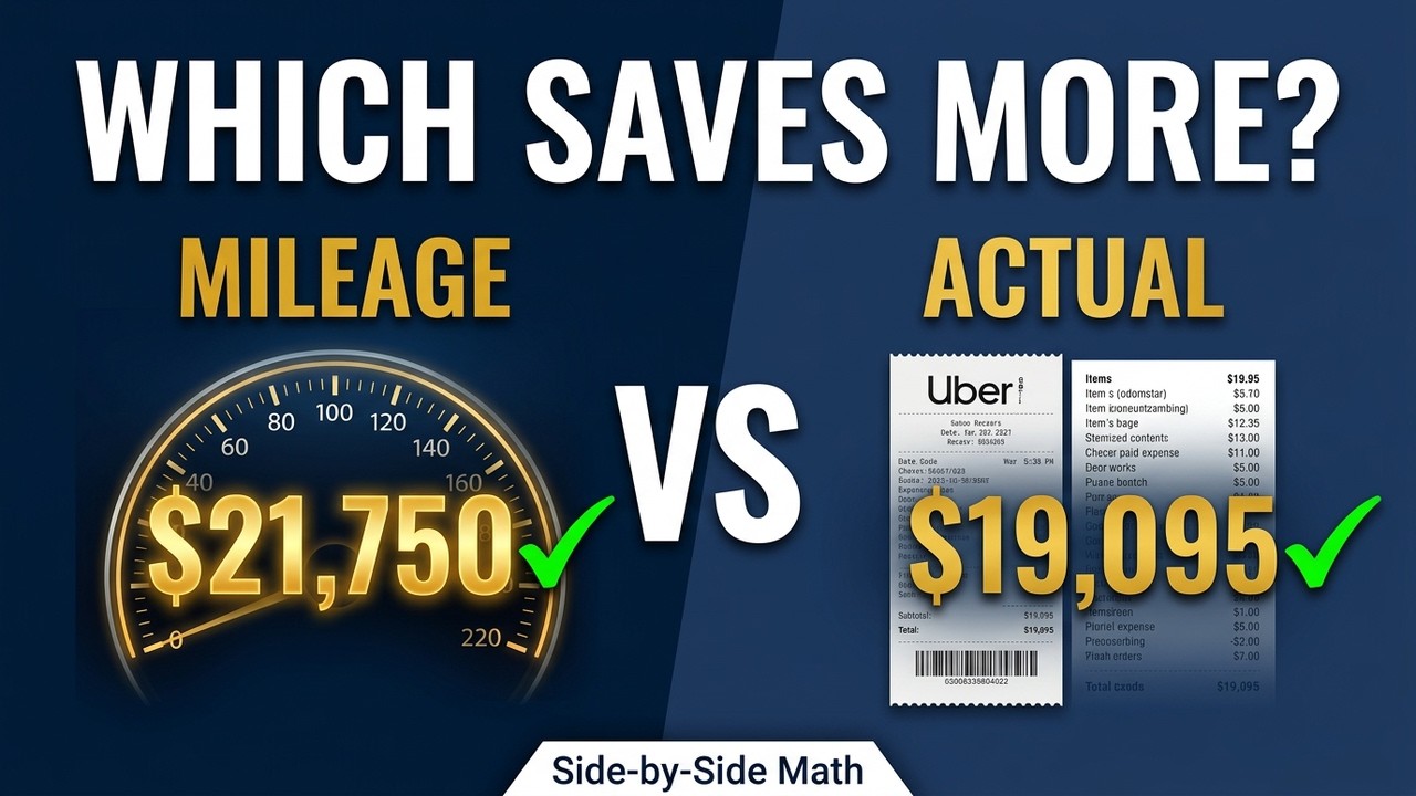 Standard Mileage vs Actual Expenses: Which Saves Uber Drivers MORE? (Side-by-Side Math)