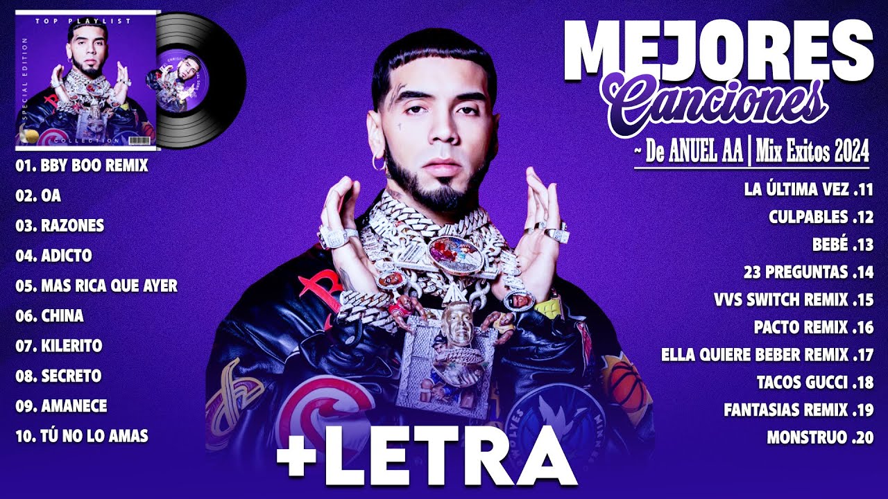 Anuel AA Mix 2024 (LetraLyrics) - Colección de las Mejores Canciones de Anuel AA 2024 - Álbum 2024
