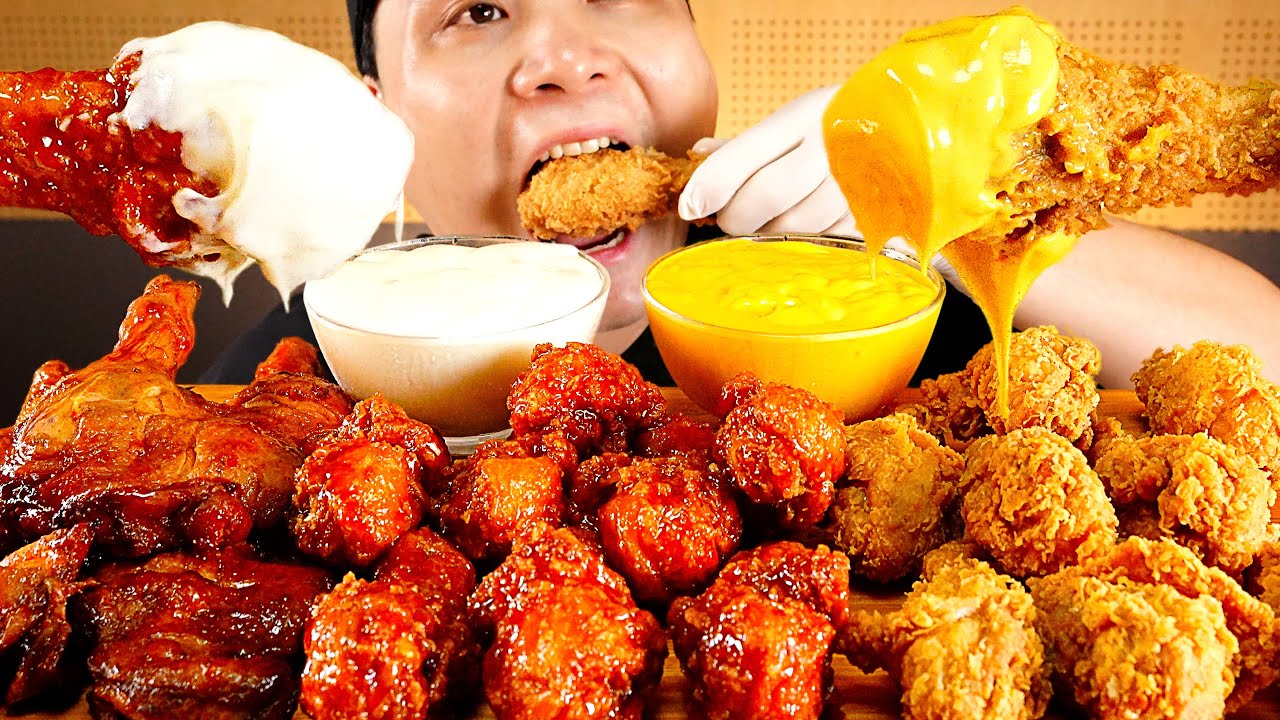 BBQ 황금올리브 닭다리, 양념닭다리, 자메이카 닭다리 먹방~!! 리얼사운드 ASMR Mukbang(Eating Show)