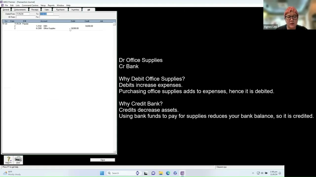 Learn Accounting Basics 101: Double Entry with ABSS / MYOB