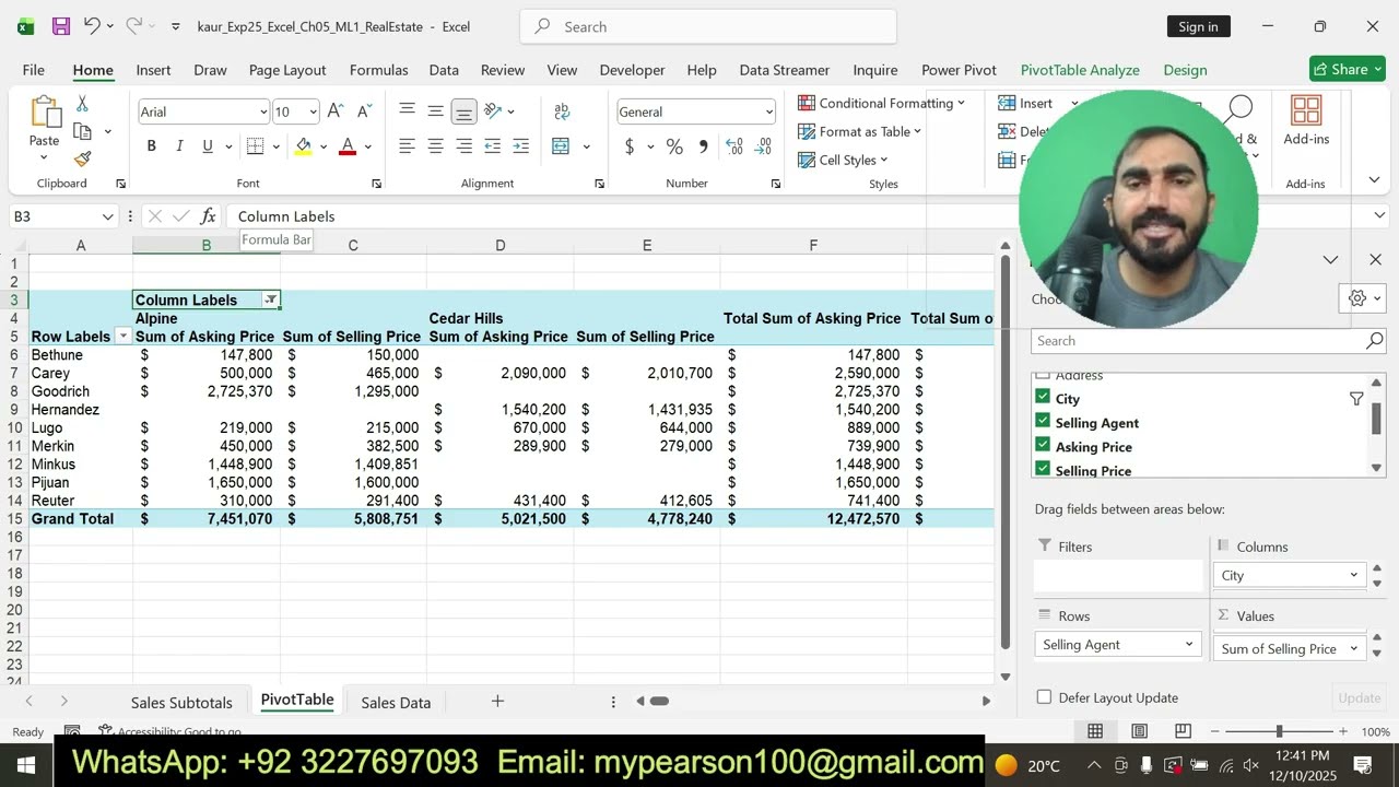Exp25_Excel_Ch05_ML1_RealEstate ||Excel Chapter 5: Grader Mid-Level 1 -Mountain #Ch05_ML1_RealEstate