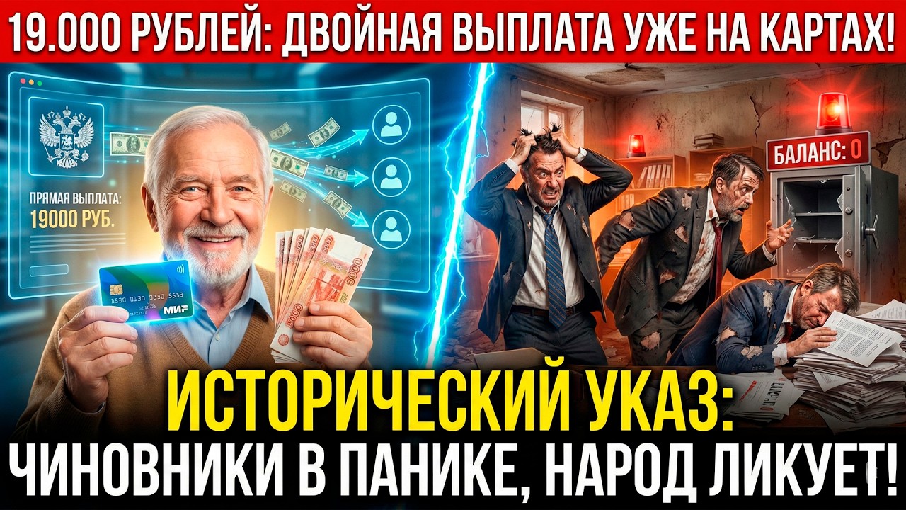 МИШУСТИН ПОСТАВИЛ УЛЬТИМАТУМ! Двойная пенсия 19 000 рублей уходит на карты прямо сейчас.