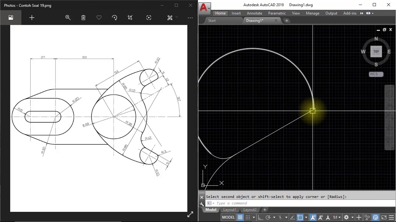 Autocad - Latihan 2D - Jawaban Kursus Online - 001