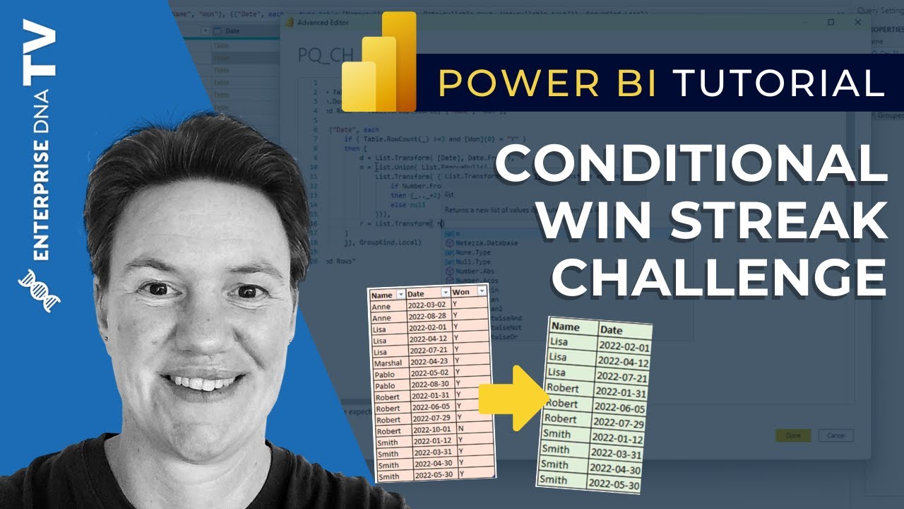 Taking On Excel BI&rsquo;s Conditional Win Streak Challenge - Conditional Logic In Power Query
