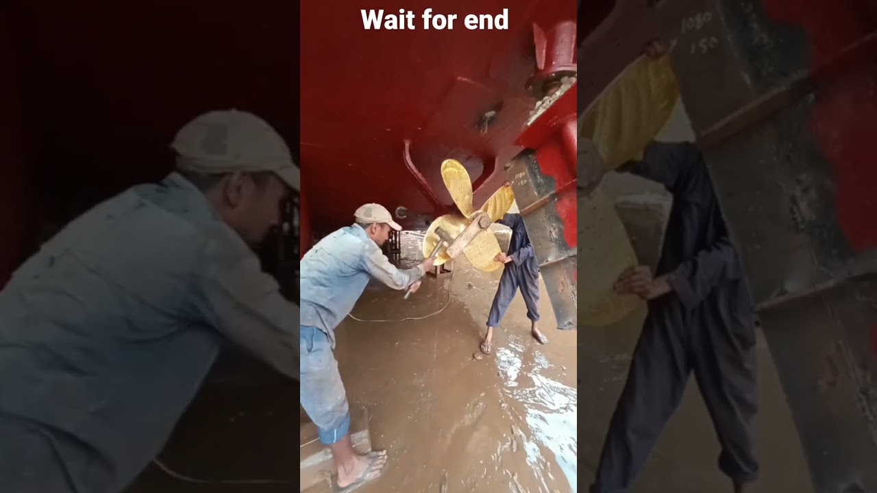 Ship propeller maintenance- Good tools and machinery make work easy || #shorts #short @Tauseefvlogs