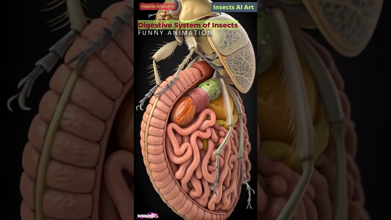 Digestive System Animation of an Insect | Insects Anatomy | Insects AI Art | 04