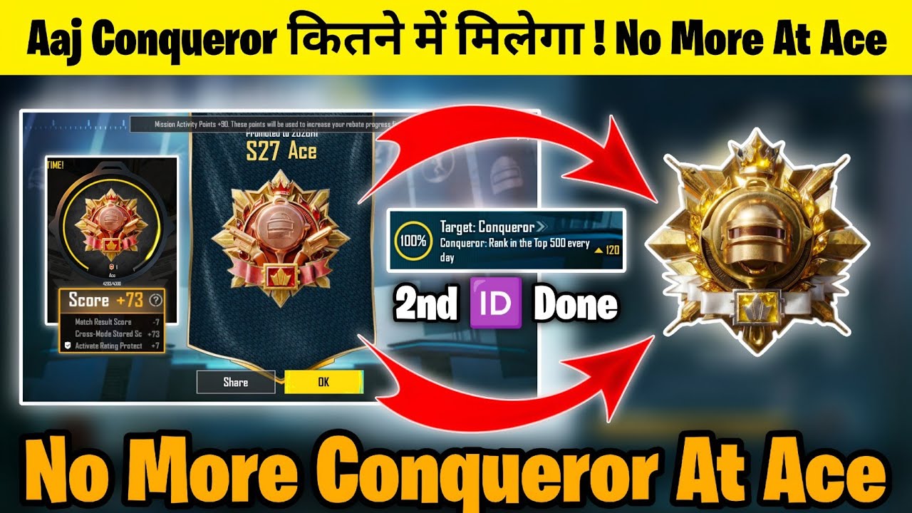 DAY 6🇮🇳 Ab Nahi Milega Conqueror Ace Pai❗️Easy S27 Conqueror Rank Push Tips & Tricks ✅