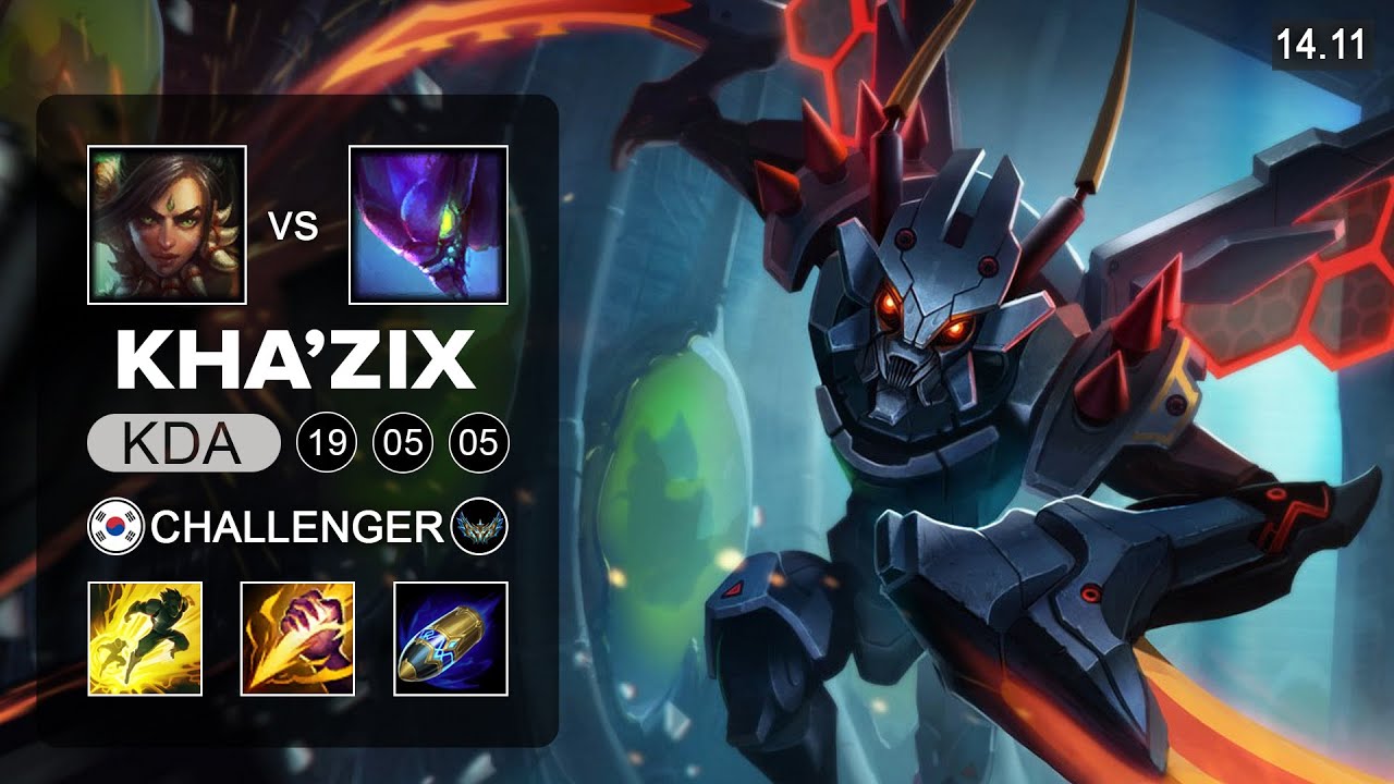 Kha'Zix vs Nidalee Jungle - KR Challenger - Patch 14.11 Season 14