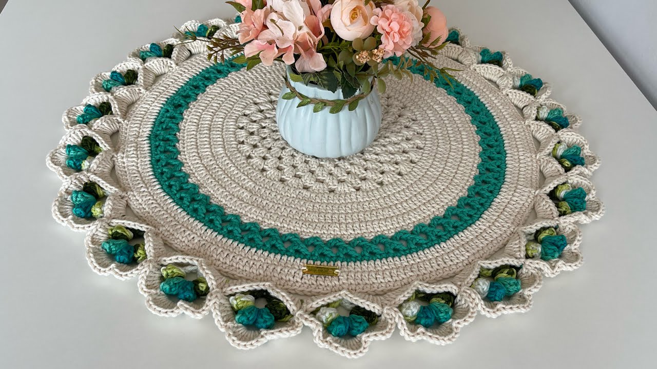 CENTRO DE MESA ESMERALDA LINDO E FÁCIL DE FAZER #passoapassodecroche #videoaula #crochet
