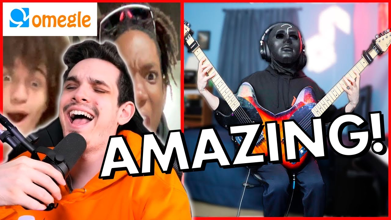 OH MY GOD | Nik Nocturnal reacts to THE DOO Guitarist Plays TWO GUITARS at once on Omegle