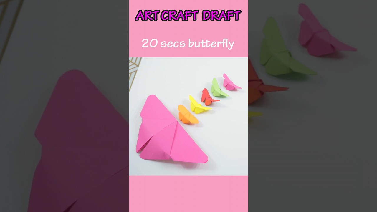 Easy Paper Butterfly for kids | DIY #shorts #satisfying #origami #papercraft #butterfly #craft
