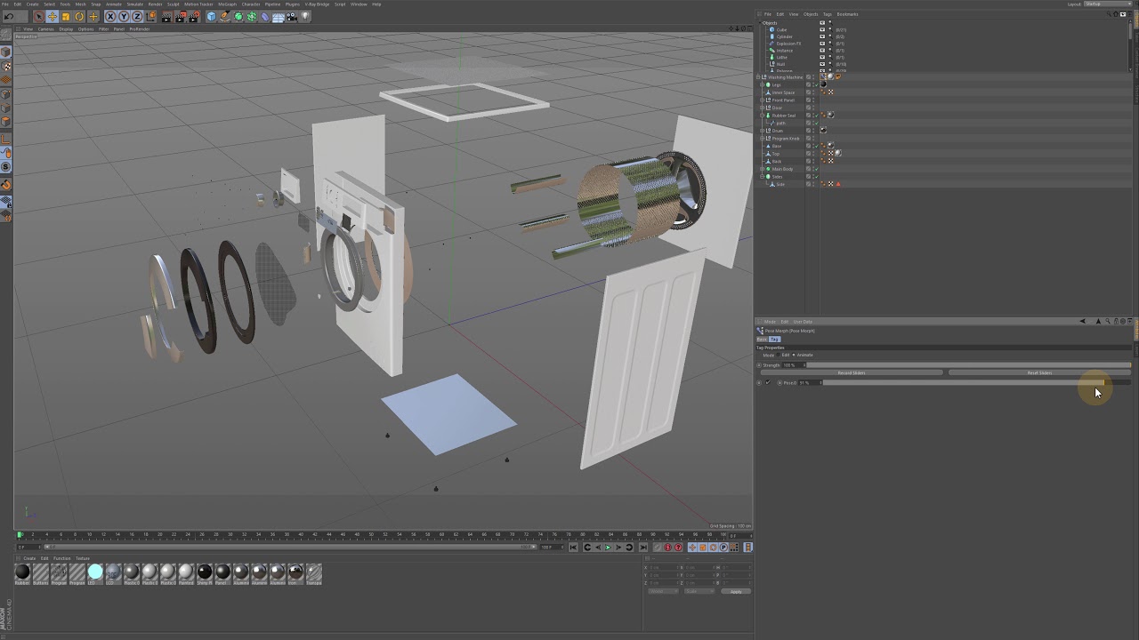 Disassemble a Washing Machine with Pose Morph and Xpresso in 15 minutes