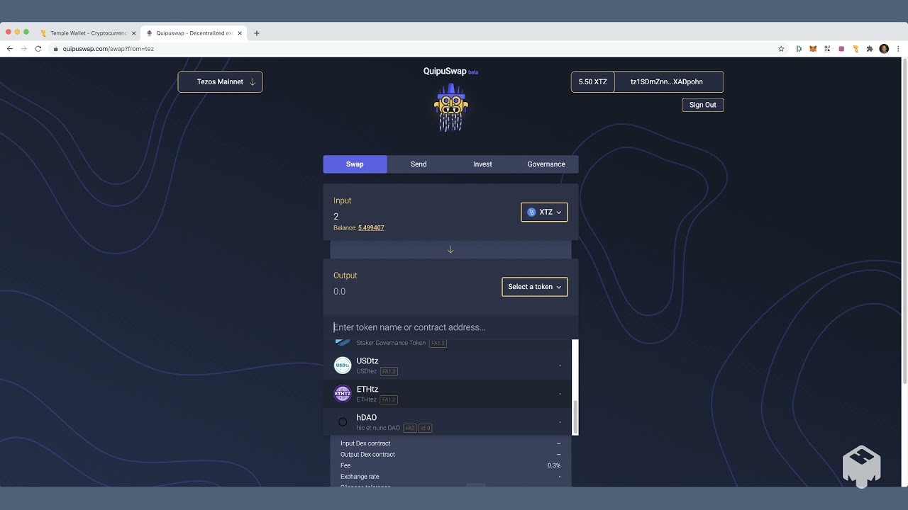 QuipuSwap - Decentralized Exchange on Tezos