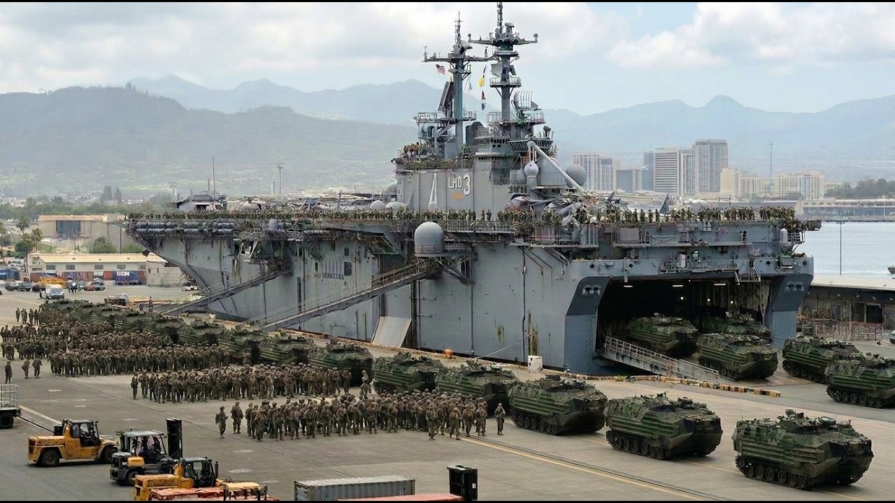 Tensions Rise! USS Kearsarge (LHD 3) Carrying Marines Depart for Amphibious assault