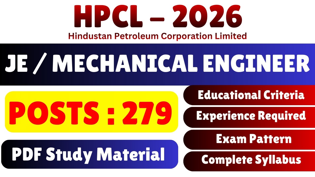 HPCL 2026 | HPCL Mechanical Engineer 2026 Pdf Notes | HPCL JE Mechanical Syllabus | HPCL JE Notes