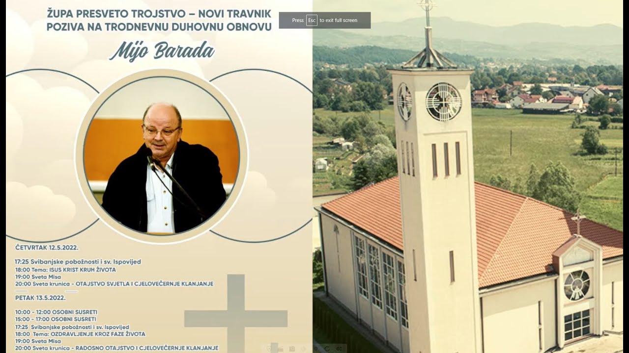 Mijo Barada - Isus Krist kruh života - 1. dan Duhovne obnove - župa Presveto trojstvo - Novi Travnik