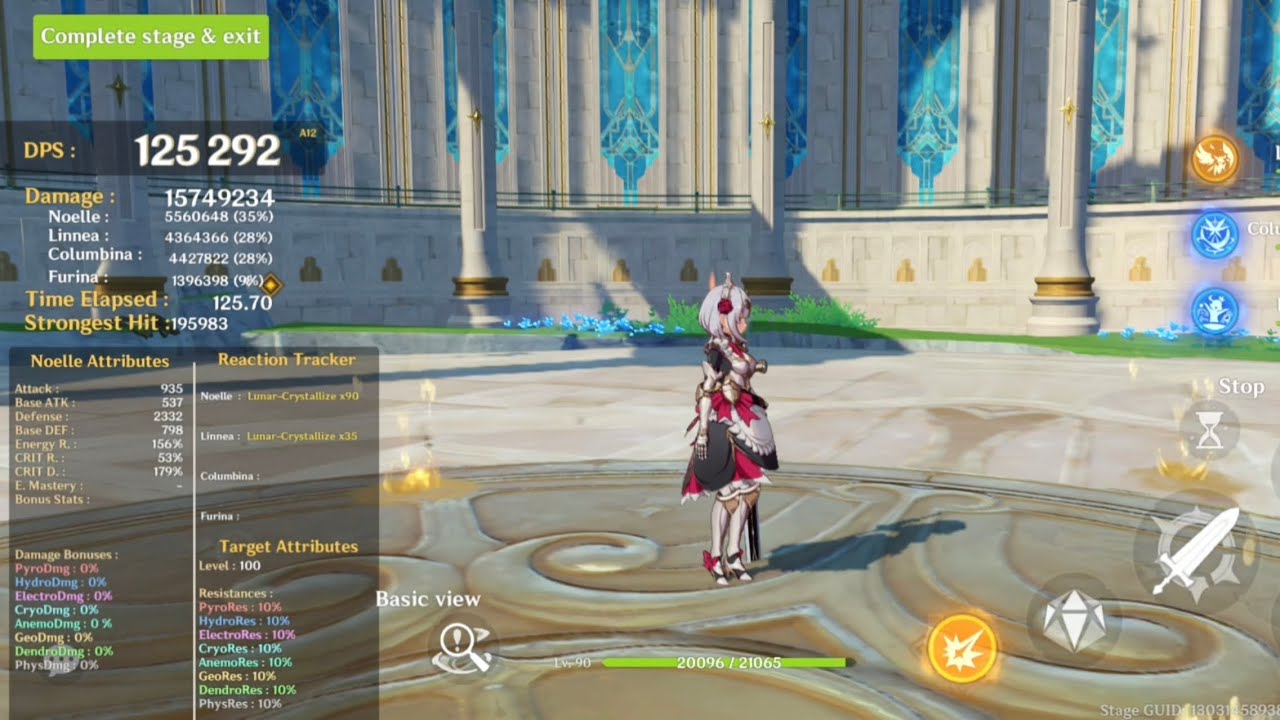 C6 Noelle Lunar Crystalize DPS Test w/ Linnea + Abyss Floor 12 | Genshin Impact