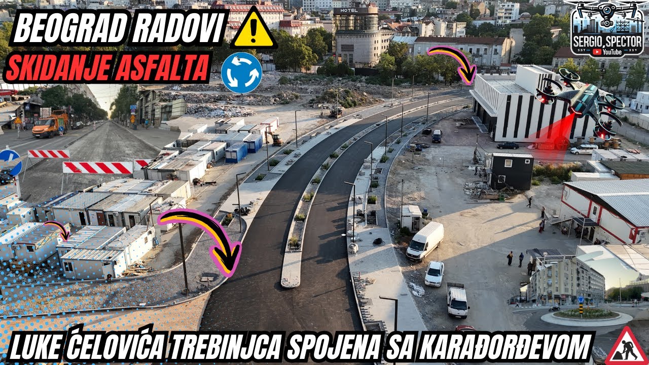 Beograd - Luke Ćelovića Trebinjca spojen sa Karađorđevom ulicom, KRUŽNI TOKOVI u Centru #beograd