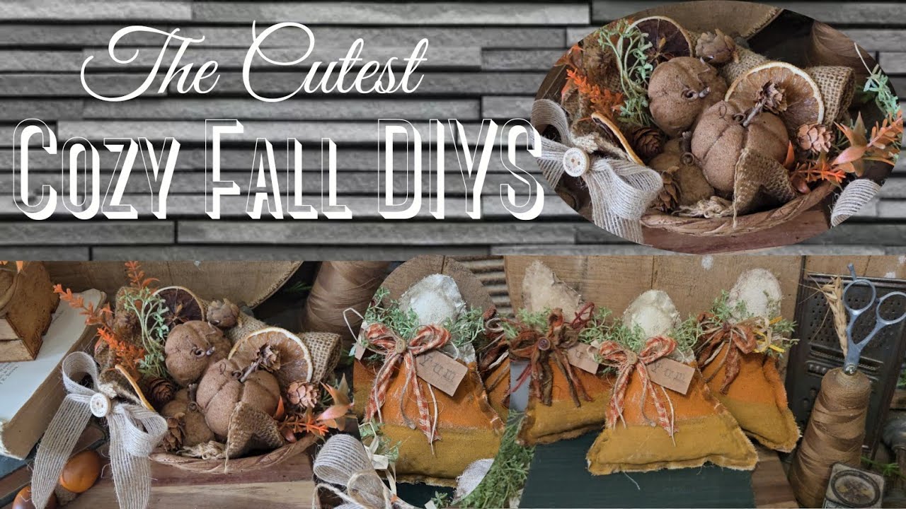 Cozy Fall DIYS. Fabric DIYS. Pumpkin Dough Bowl Fillers.