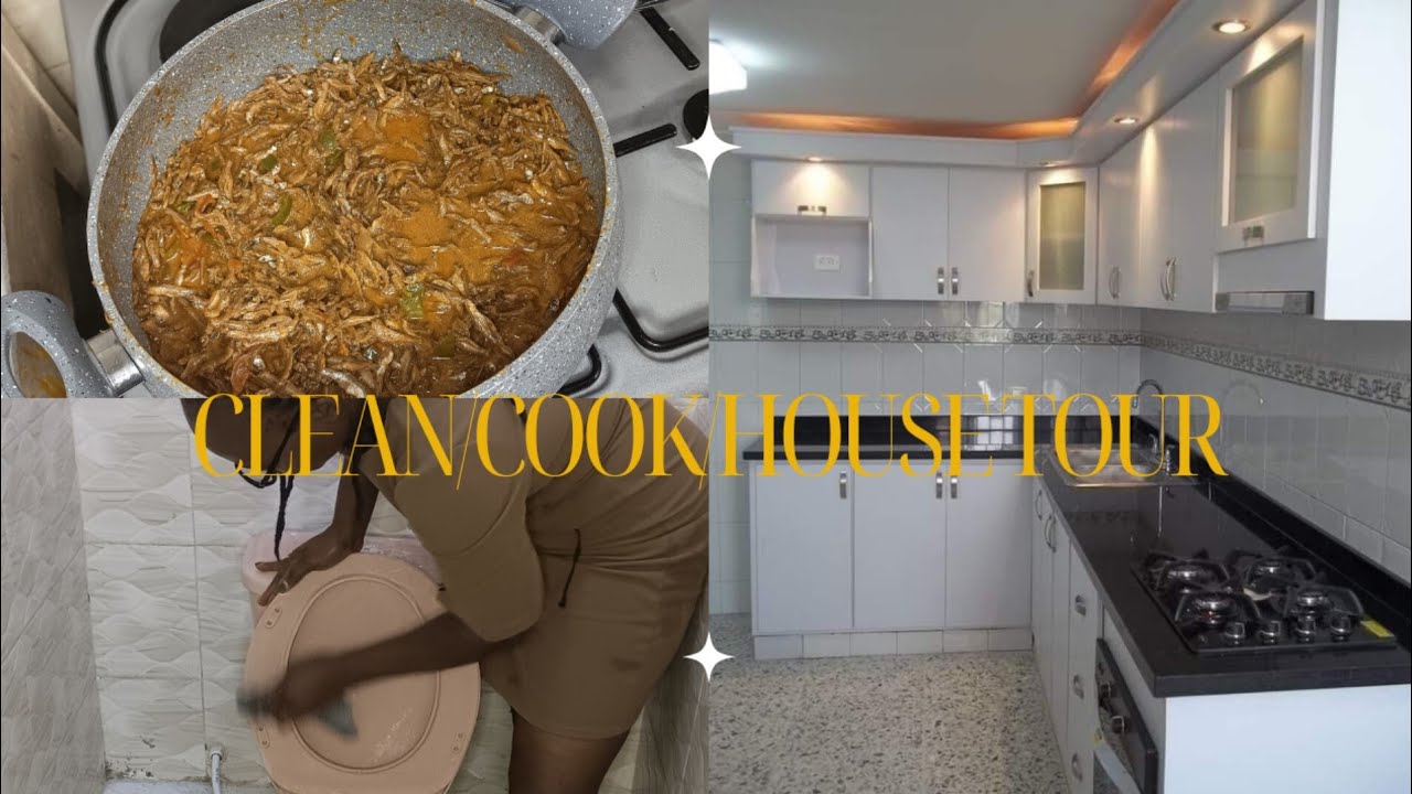 EMPTY HOUSE TOUR/CLEANING/COOKING/HOW I MAKE YUMMY OMENA/TYNA LOICE