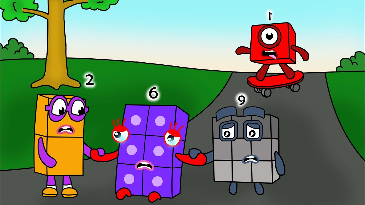 Numberblocks 2 and NB 9 Help NB 6 Get Back on His Feet - Numberblocks Fanmade Coloring Story