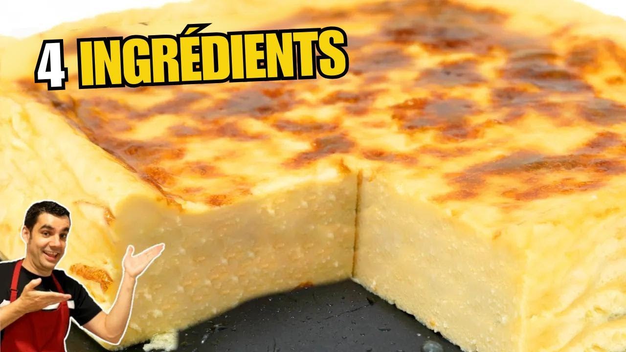 Le GÂTEAU le PLUS DÉLICIEUX et FACILE en 5 minutes SANS FARINE 😋🍮😍 (seulement 4 Ingrédients)