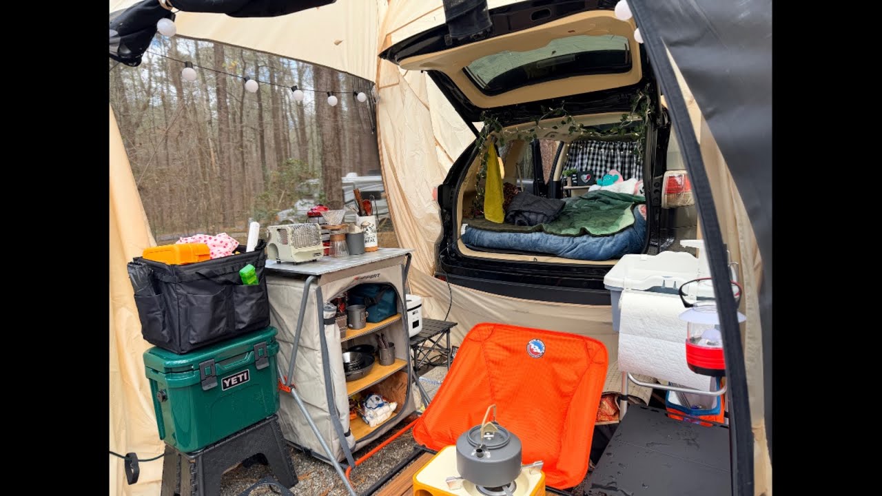 Docking Car Camping Setup/ my Highlander Turns into a Cozy Cabin 