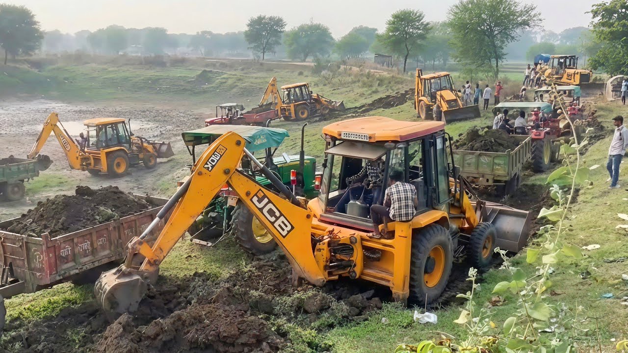 My new JCB 3dx Machine Loading mud in John Deere tractor | Jcb mitti loading | Jcb tractor video