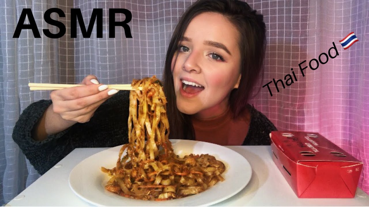 ASMR MUKBANG THAI FOOD  Pad Thai Collab with Mou ASMR EATING SOUNDS (No Talking)