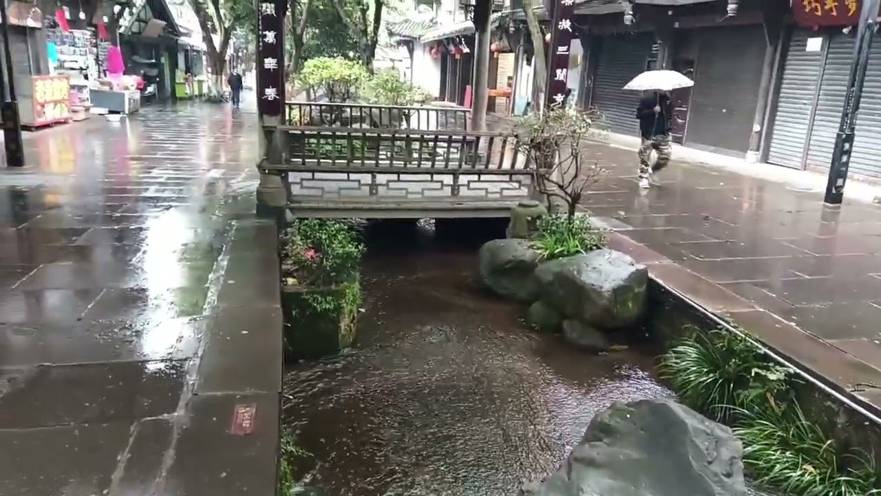 古镇和竹林