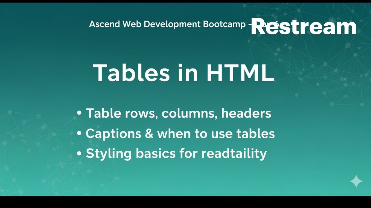 Tables in HTML