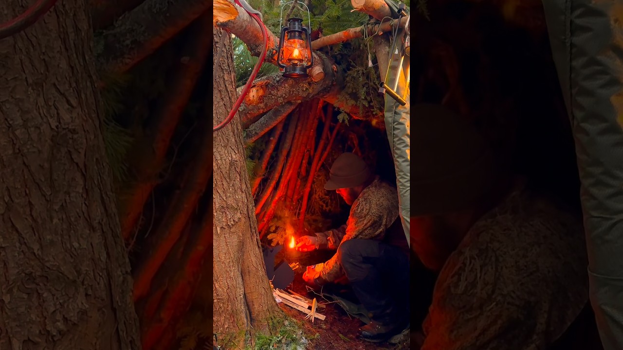BUSHCRAFT CAMP IN THE WOODS #bushcraft #camping #outdoors #woods #bushcraftadventure #bushcraftcamp