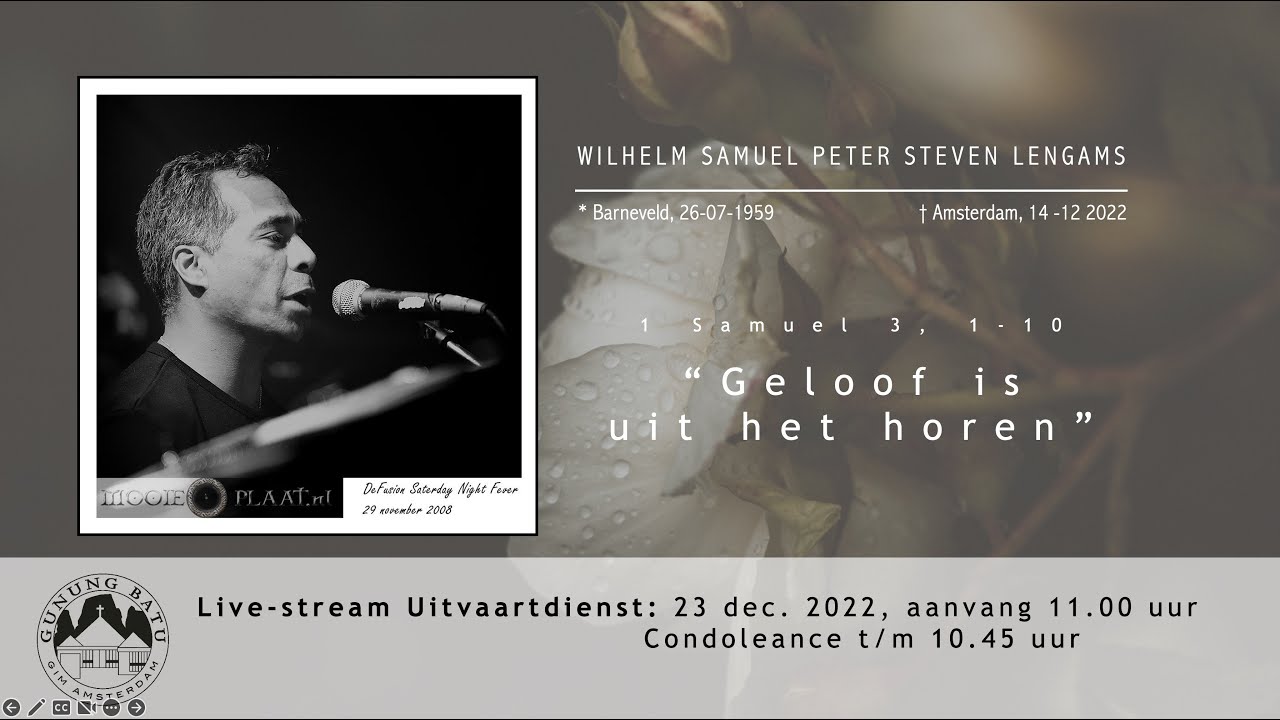 Livestream Uitvaartdienst Peter Lengams, 23 december 2022, 11:00 uur