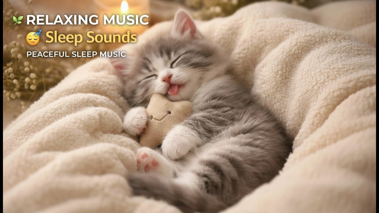 Relaxing Piano Sleep Music | Cute Sleeping Kitten