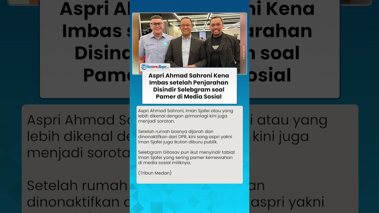 SERING PAMER KEMEWAHAN! Aspri Ahmad Sahroni, Iman Sjafei Ikut Diburu Netizen