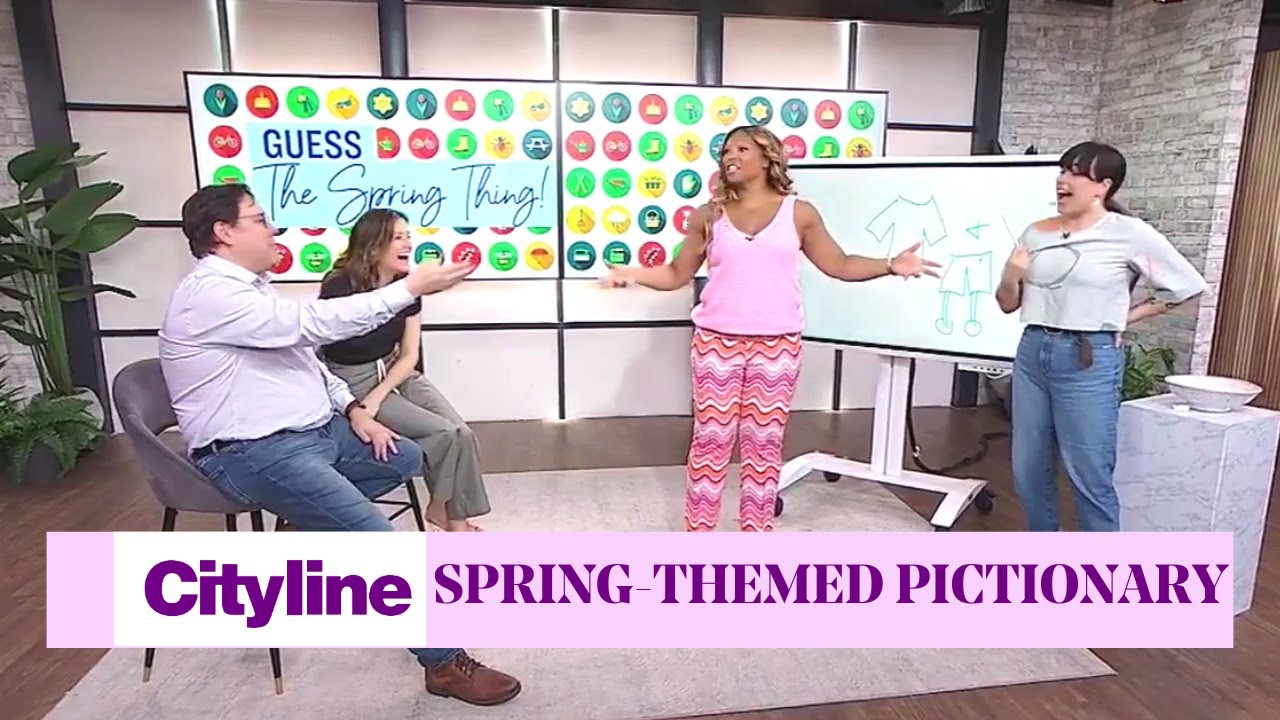 A spring-themed Pictionary game