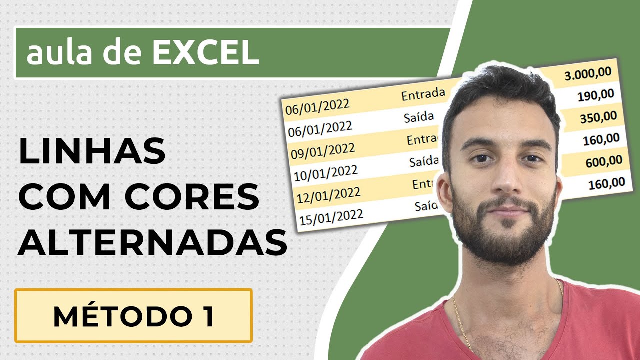 Como formatar linhas com CORES ALTERNADAS no EXCEL (MÉTODO 1 – Usando LIN, ÉPAR e ÉIMPAR)