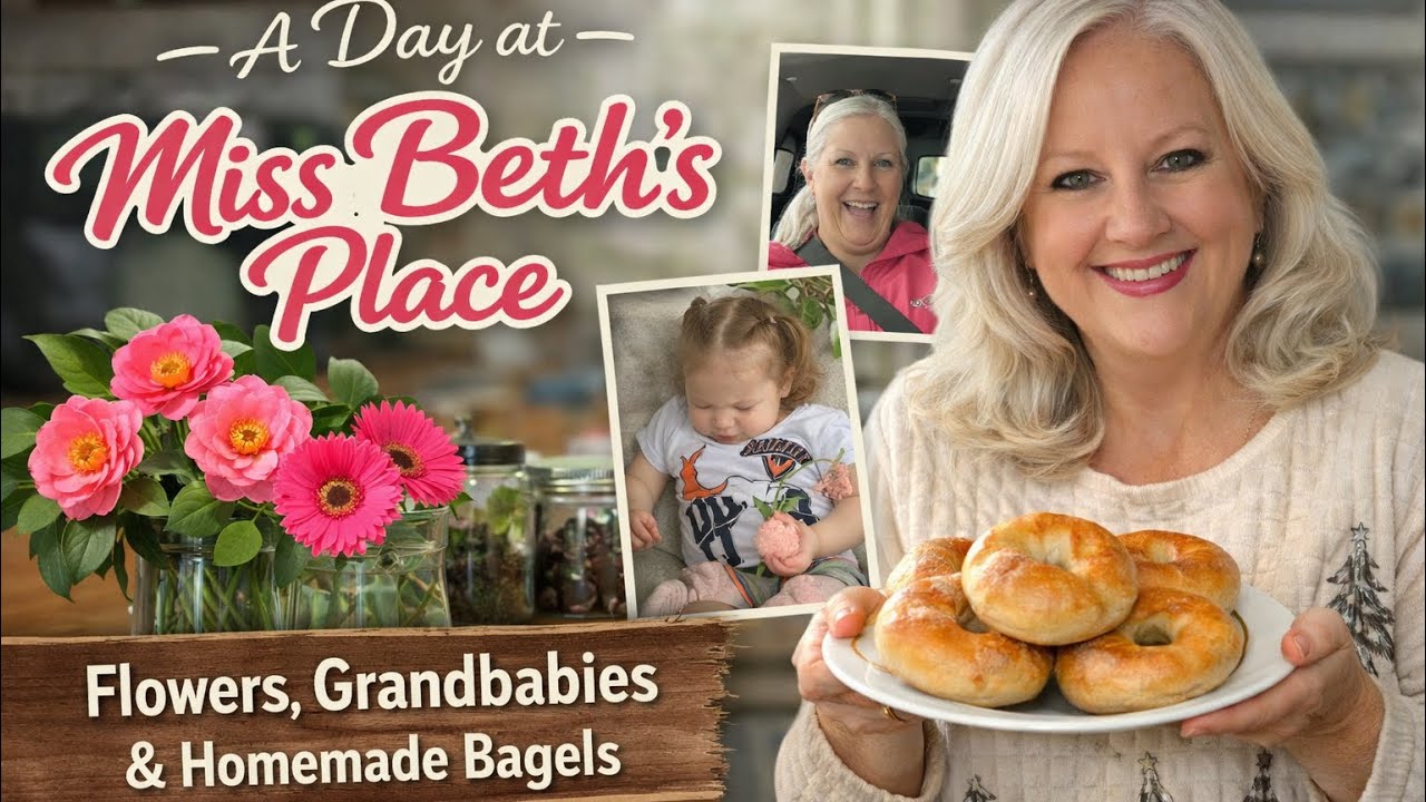 День в доме мисс Бет: цветы, внуки и бублики.