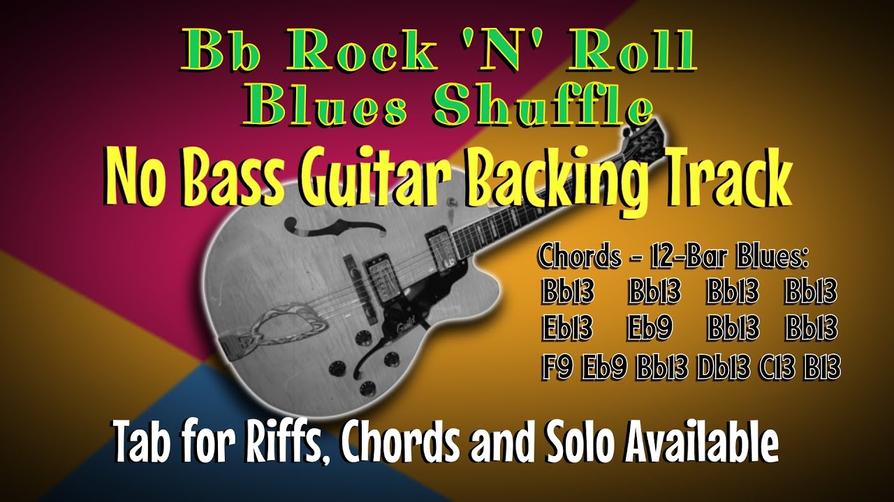 Bb Jump Blues/Rock N Roll Shuffle Backing Track [NO BASS] 160bpm [Guitar & Bass Tabs available]
