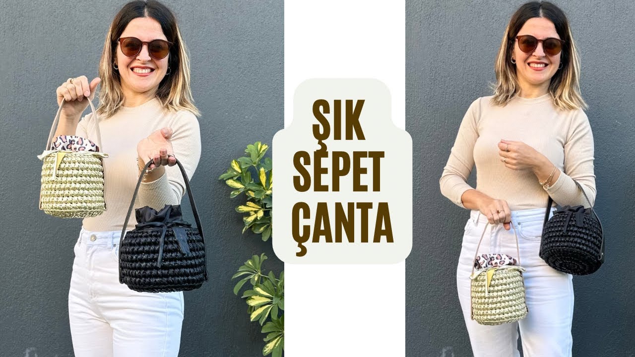 GÖRENLER ÇOK SEVDİ 😍 BİR GÜNDE ŞIK SEPET ÇANTA YAPIYORUZ 🧶 #crochetbag
