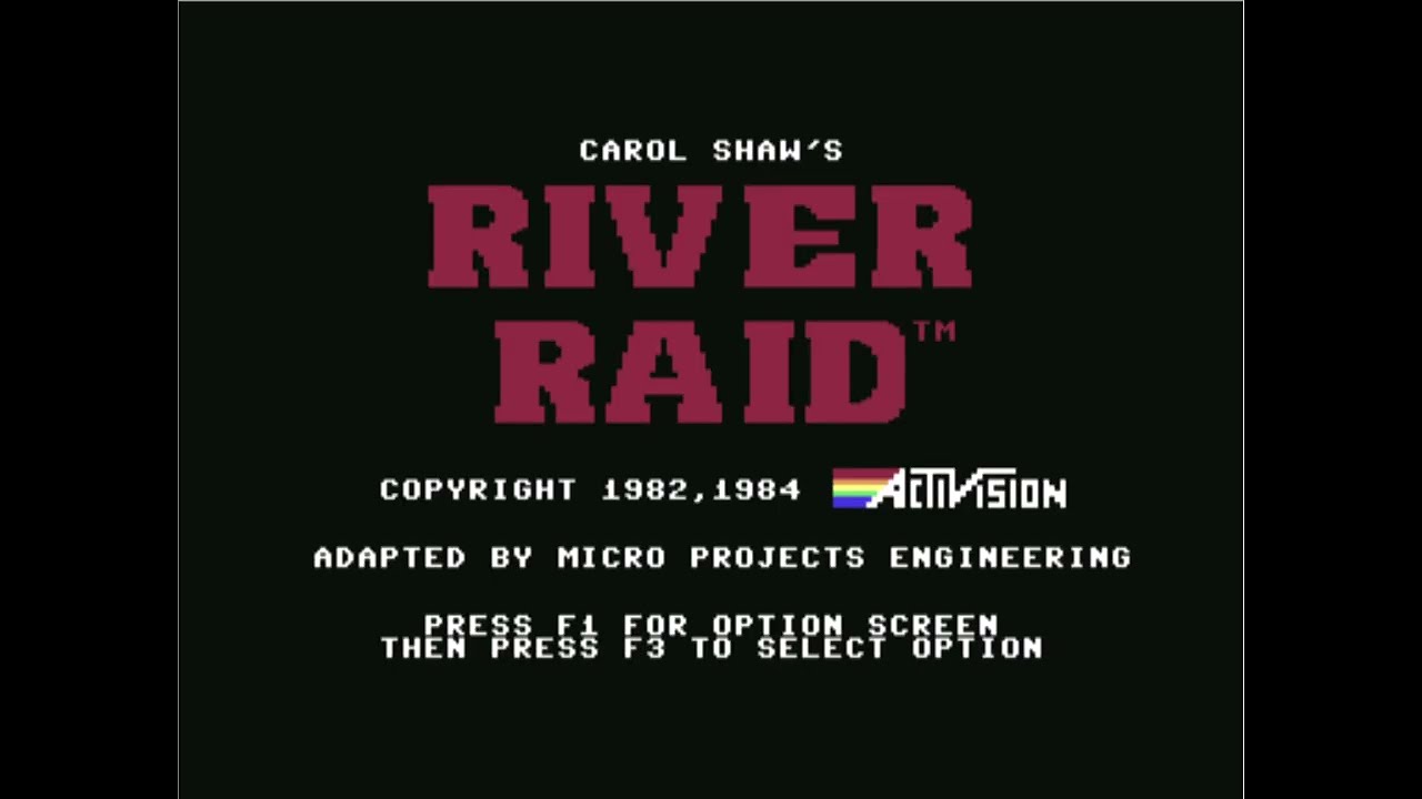 Commodore 64: River Raid - casual gameplay (23340 points, 16 bridges)