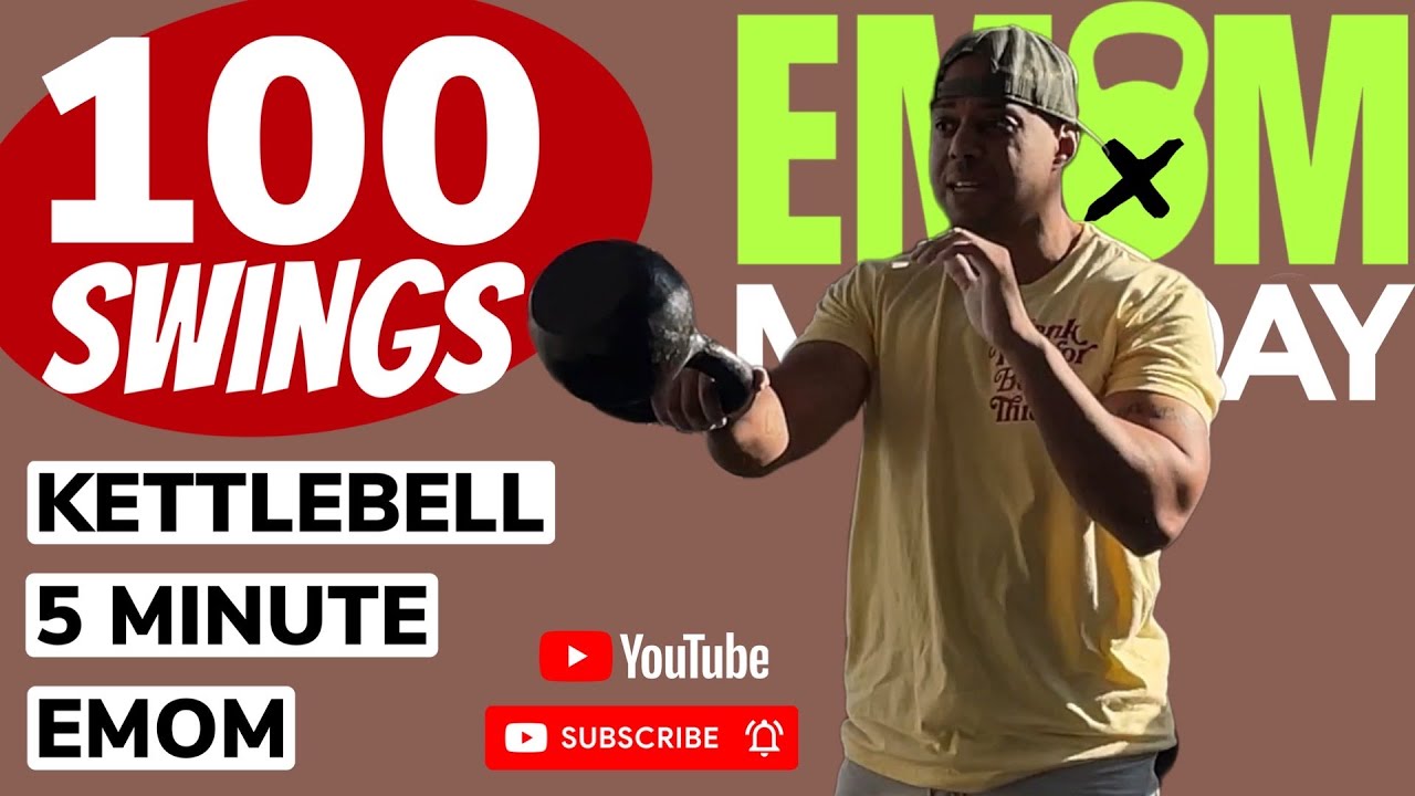 100 Kettlebell Swings 5 Min EMOM WORKOUT #kettlebell #kettlebellworkout #emom