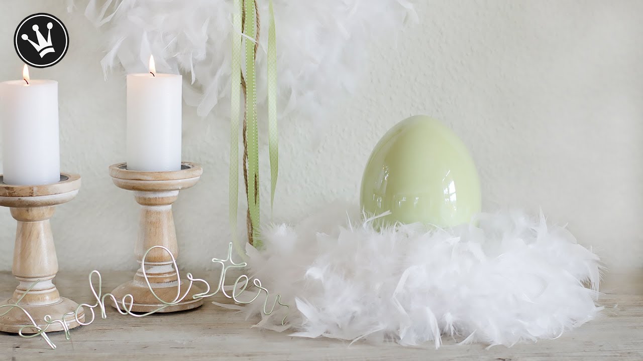 DIY - Spring decoration | Make a feather wreath easily | Wire lettering | How to