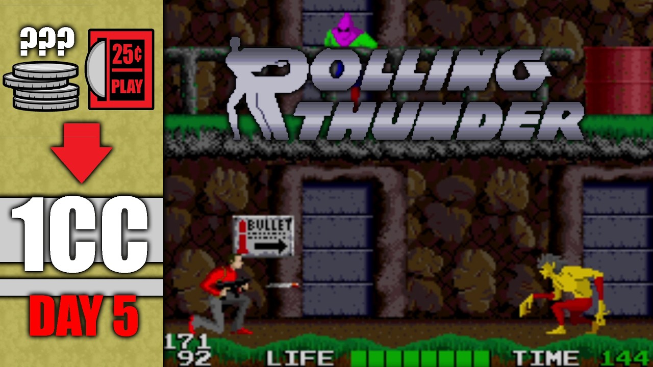 Can I Beat ROLLING THUNDER on 1 Quarter?! A 1CC Journey (Day 5)