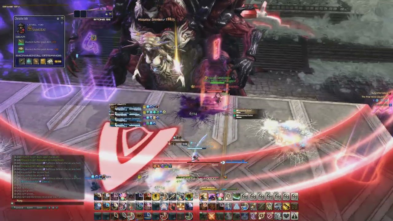 FFXIV Patch 7.35 - another q40 Quantum clear, 3 merge strat, melee PoV