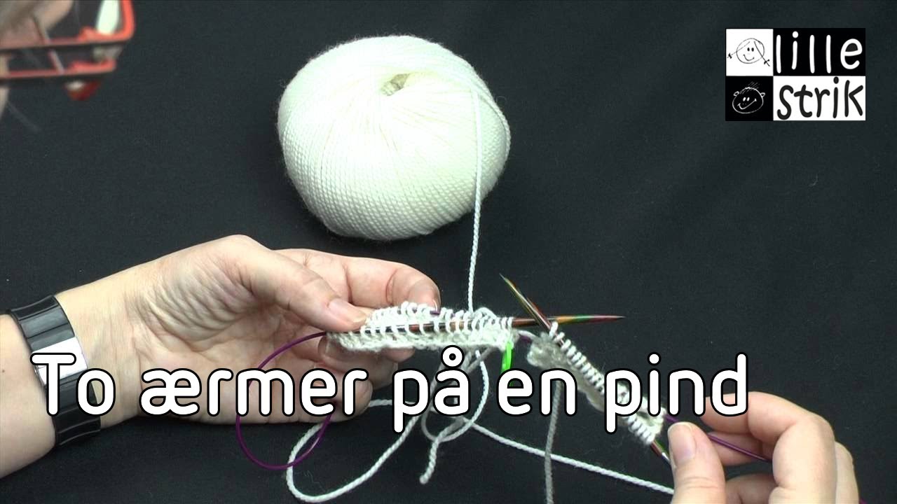 To ærmer på en pind | Magicloop | Strik